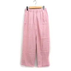 アーバンリサーチ ドアーズ URBAN RESEARCH DOORS リネン タック ワイド パンツ 無地 M ピンク /FT36
