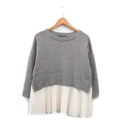 イェッカヴェッカ YECCA VECCA チュニック 重ね着風 ニット プリーツ シンプル F グレー 灰 /KT9