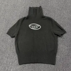 DIESEL ディーゼル カットアウト ロゴ タートルネック ニット 半袖