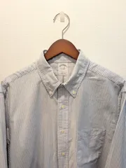 美品　USA製　Brooks Brothers　ブルックスブラザーズ　シャツ　オックスフォード　ボタンダウン　ブルー　キャンディストライプ　SLIM FIT