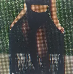 ブラック/白 ロング シースルー メッシュ スカート