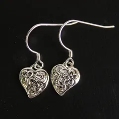 ハワイアンジュエリー シルバーフックピアス ハート プルメリアスクロール ハワインアクセサリー Hawaiianjewely レディース