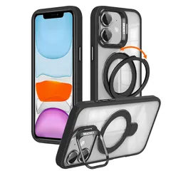 【米軍規格・seninhi対応】iPhone 11 ケース seninhi 縦横両対応 半透明 黄ばみ防止 ワイヤレス充電 iPhone11 レンズ保護 ワイヤレス充電対応 耐衝撃 携帯カバー マグネット搭載 車載ホルダー マグセーフ対応 おしゃれ ンプロ 0