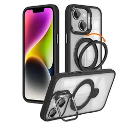 【米軍規格・seninhi対応】iPhone 14 ケース seninhi 縦横両対応 半透明 黄ばみ防止 ワイヤレス充電 iPhone14 レンズ保護 ワイヤレス充電対応 耐衝撃 携帯カバー マグネット搭載 車載ホルダー マグセーフ対応 おしゃれ ンプロ 1