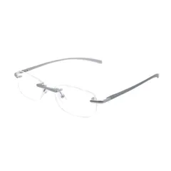 遠近両用 リムレス メガネ ブルーライトカット アルミニウム フレーム 老眼鏡 リーディンググラス シニアグラス [Henghao] H6022