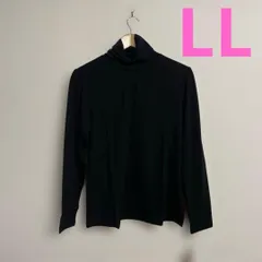 新品42 LL寸　ウールファクトリー　衿＆肩ギャザータートルネックプルオーバー