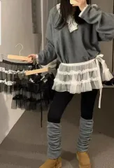 レイヤード ティアード チュチュ スカート ブラック/ホワイト/ミックス