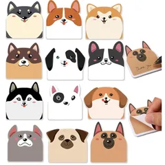 【新品】 付箋 犬 可愛い【12種類セット】 色紙 メッセージ メモ カード シール 360枚 (犬 12種類) 0