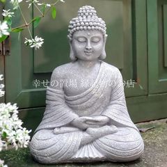 一刀彫 仏陀坐像 24cm 仏像 仏陀 ブッダ 仏像の置物 瞑想