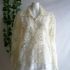 新品 a177 ML 花刺繍 総レース シアー ブラウス ベージュ系 春夏 メッシュ レディース パール調ボタン シャツ 上品 50代 60代 70代