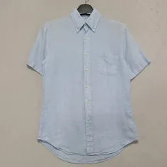 ブルックスブラザーズ リネン 半袖 シャツ メンズ95 ㅡ0725