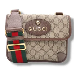 GUCCI グッチ GGスプリーム キャットヘッド ショルダーバッグ 501050 ブラウン シェリーライン レッド グリーン スモール メッセンジャーバッグ  メンズ PVC レザー 4542