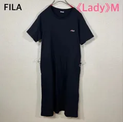 FILA ワンピース 半袖 ロゴ 刺繍 ネイビー Mサイズ シンプル カットソー
