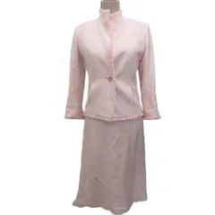 アナイ ANAYI セットアップ フォーマル テーラードジャケット ワンピース ブレザー ノースリーブ マキシ ロング 36 38 ライトピンク 10411-53-41-360