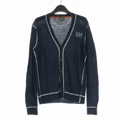 エンポリオアルマーニ EMPORIO ARMANI EA7 リネン ニットカーディガン セーター 長袖 XS ネイビー 紺 RLE02M RL03M 国内正規のサムネイル