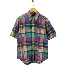 ラルフローレン RALPH LAUREN BLAKE チェック柄ボタンダウンシャツ 半袖 メンズ import：L 