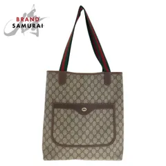 GUCCI グッチ オールドグッチ シェリーライン ベージュ ブラウン GGスプリームキャンバス/レザー 123 02 003 トートバッグ 600085【中古】
