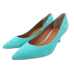 ダブルスタンダードクロージング ダブスタ DOUBLE STANDARD CLOTHING パンプス ヒール ポインテッドトゥ スエード 青系 ブルー 37 1/2 約24.5㎝ ■YHS11