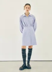 未使用 LYNN&LU roselin タック デザインテープ シャツ ドレス