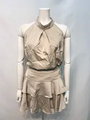 2380 キャバクラ　ドレス　セットアップ　サテン　ホルターネック　ミニ　シンプル　キャバドレス　XS