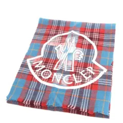 モンクレール MONCLER ビックロゴ マフラー ストール チェック E20930005600 赤 レッド 青 ブルー 小物のサムネイル