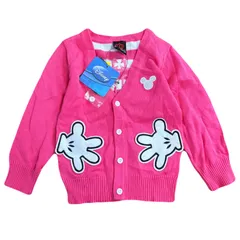 【新品】ディズニー　ベビードール　ニットカーディガン　90cm ピンク