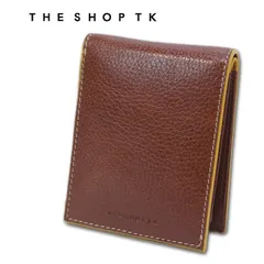 展示品 タケオキクチ THE SHOP TK 牛革 二つ折り財布 ヴィーノ メンズ ブラウン 茶 本革 レザー イタリアンレザー