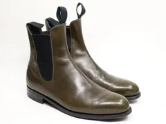 329 / 0307 レア!! 極上 JMウエストン チェルシーブーツ サイドゴアブーツ グリーン カーフ 8D #705