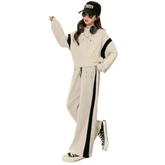 [RED RAY] [レッドレイ] 女の子 ジャージ セットアップ キッズ 子供服 上下セット スウェット カジュアル 長袖 ガールズ 2点セット かわいい カワイイ 可愛い おしゃれ オシャレ お洒落 かっこいい カッコイイ 人気  [ベージュ] [150]