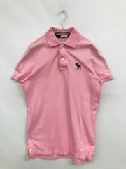 Abercrombie ポロシャツ XL ピンク 無地 ワンポイント ブランドロゴ 半袖