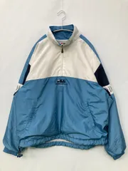 FILA フィラ ナイロンジャケット L ブルー 無地 ブランドロゴ フードなし