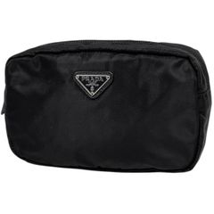 プラダ PRADA バニティバッグ メイクポーチ 三角ロゴ ブラック