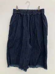 imakokoni イマココニ デニムパンツ XL ネイビー ショート・ひざ上丈 無地 スタンダード ストレート レギュラー ウエストゴム・紐 リジッド・ワンウォッシュ クラッシュ・ダメージ