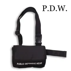 【美品】 P.D.W. AVIREX アヴィレックス 通年★ CORDURA ロゴプリント ショルダー バッグ Sz.F メンズ 黒