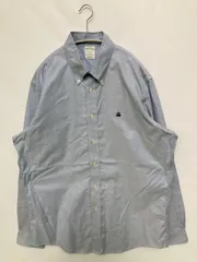 BROOKS BROTHERS ブルックスブラザーズ シャツ/ブラウス L スカイブルー コットン 無地 ワンポイント ブランドロゴ ミドル丈 長袖 ボタンダウン