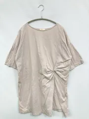 earth music&ecology アースミュージックアンドエコロジー Tシャツ/カットソー F ベージュ 無地 ミドル丈 半袖 ボートネック