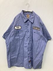 Dickies ディッキーズ シャツ/ブラウス 2XL パープル コットン 無地 ワンポイント ブランドロゴ ミドル丈 半袖 レギュラーカラー
