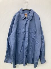 Dickies ディッキーズ シャツ/ブラウス 2XL ブルー コットン 無地 ミドル丈 長袖 レギュラーカラー