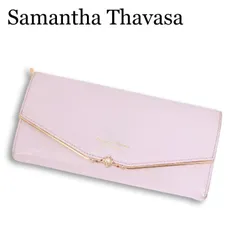 Samantha Thavasa サマンサタバサ 通年 ラインストーン★ 本革 リアル レザー 被せ長財布 Sz.F レディース ピンクのサムネイル