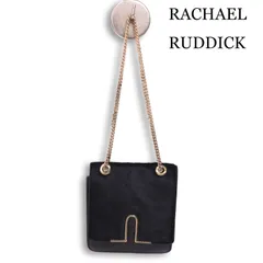 RACHAEL RUDDICK レイチェル ルディック 通年 レザー ハラコ ミニ チェーン ショルダー バッグ Sz.F レディース 黒