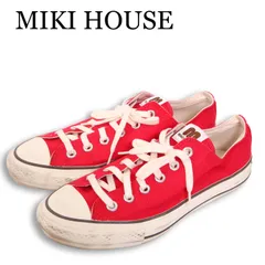MIKI HOUSE ミキハウス 通年★ キャンバス ローカット スニーカー シューズ Sz.25 レディース 赤 日本製
