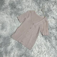 【良品】AMERICAN RAG CIE アメリカンラグシー 半袖リブニットカーディガン (F)のサムネイル