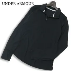 UNDER ARMOUR アンダーアーマー 春夏 heat gear★ RUN 長袖 ハーフジップ ボーダー シャツ Sz.LG メンズ 黒 トレーニング