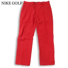 NIKE GOLF ナイキ ゴルフ 通年 FIT DRI ロゴ刺繍★ スラックス パンツ Sz.37 メンズ 赤 大きいサイズ 特大のサムネイル