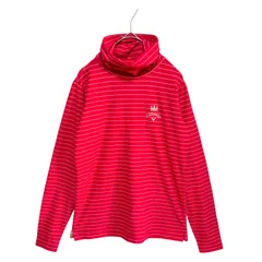 Callaway キャロウェイ ゴルフウェア 起毛 M レッド×ホワイト ブラック×ホワイト ボーダー ハイネック 長袖 ストレッチ カットソー ゴルフシャツ タートルネック Golf Wear Red Stripe