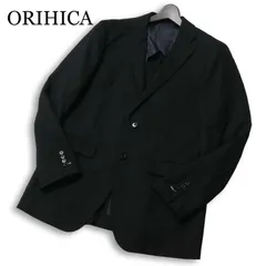 ORIHICA オリヒカ 春夏 背抜き ウール アンコン★ テーラード ジャケット Sz.3L　メンズ 黒 大きいサイズ 特大