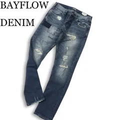 BAYFLOW DENIM ベイフロー ストレッチ ダメージ&リペア加工 パッチワーク テーパード デニム パンツ ジーンズ Sz.29 メンズ