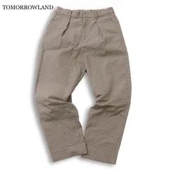TOMORROWLAND トゥモローランド 通年★ タック ワイド ガンクラブ チェック トラウザー イージー パンツ 日本製 Sz.M メンズのサムネイル