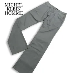 MICHEL KLEIN HOMME ミッシェルクラン オム 通年 ストレッチ★ スリム ストレート スラックス パンツ Sz.46 メンズ グレー