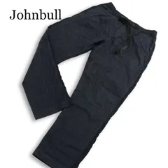 Johnbull ジョンブル 21199SHK 麻 リネン混 サイドライン ストレッチ クライミング デニム パンツ ジーンズ Sz.M メンズ 紺